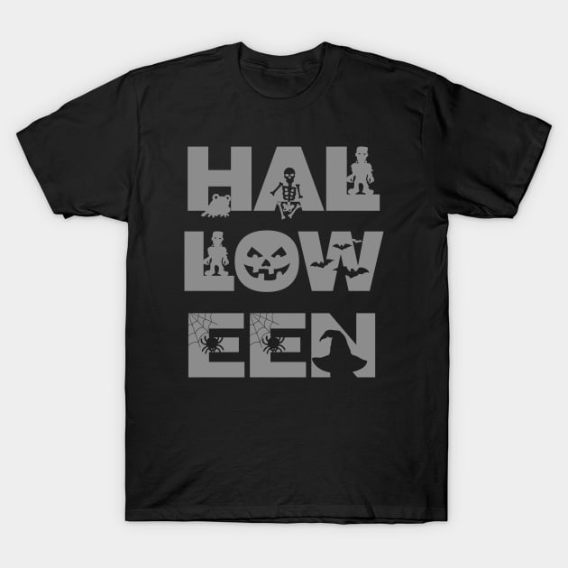 Halloween character text spooky design T-Shirt by Edgi